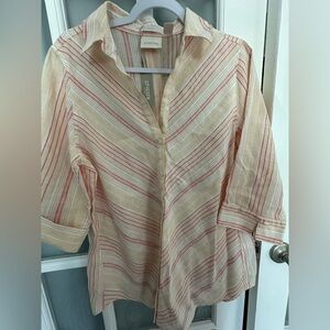 Chico's Multicolor Striped Button-Down Shirt